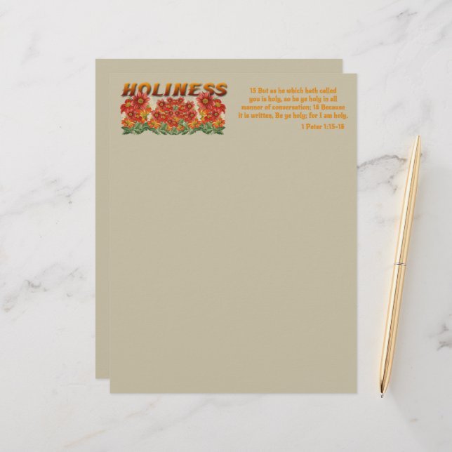 Membrete Holiness Verse Letterhead (Anverso/Reverso In Situ)