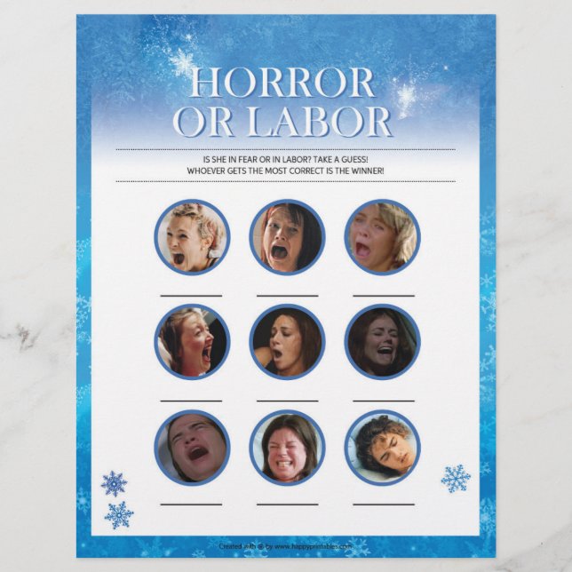 Membrete Horror o Labor [Snowy Blue] (Anverso)