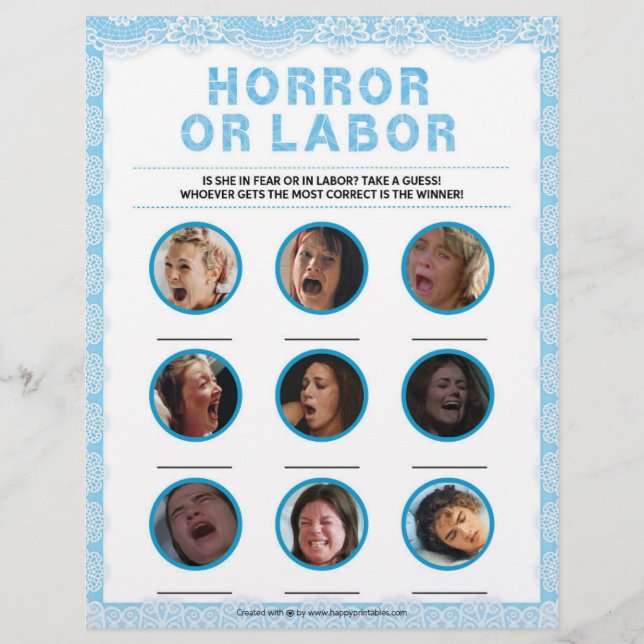 Membrete Horror O Trabajo [Lujo De Lujo [Azul] (Anverso)