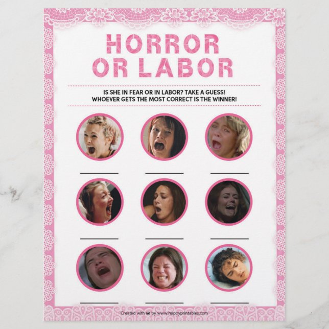 Membrete Horror O Trabajo [Lujo De Lujo [Rosa]] (Anverso)
