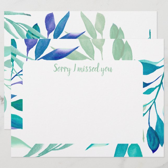 Membrete I missed you custom text  (Anverso / Reverso)