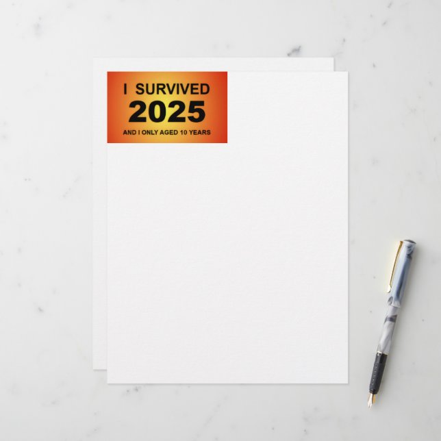 Membrete I Survived 2025  (Anverso/Reverso In Situ)