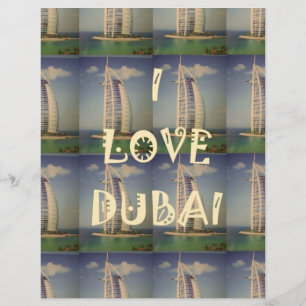 Membrete Icónica Dubai: "Amo Dubai" Diseño gráfico vectoria
