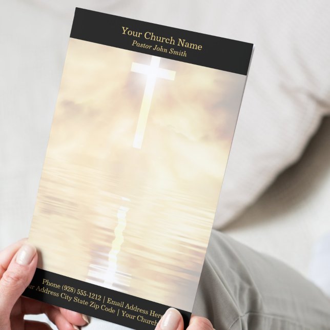 Membrete Iglesia de la Cruz de Oro Reflexión  (Gold Cross Reflection Church Letterhead)