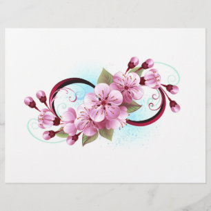 Membrete Infinito con las flores de flores de Sakura Blosso