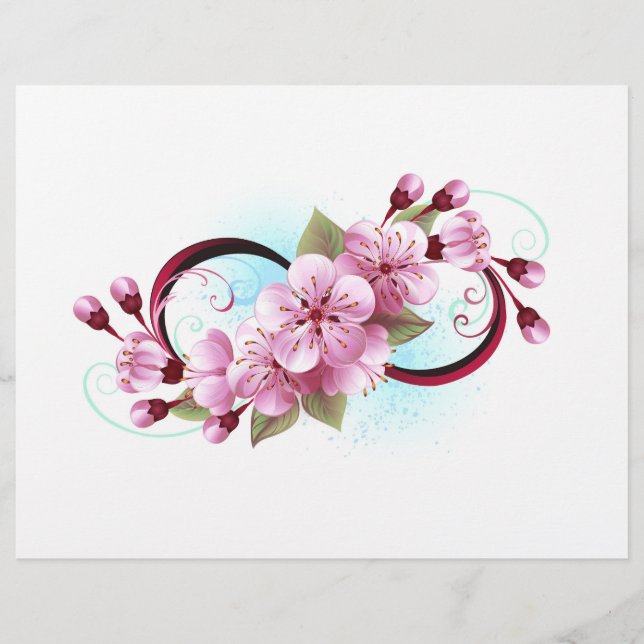 Membrete Infinito con las flores de flores de Sakura Blosso (Anverso)