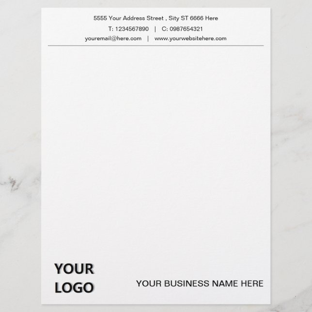 Membrete Información de contacto del nombre del logotipo de (Anverso)