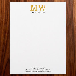 Membrete Iniciales de Monograma Personalizadas Elegantes de