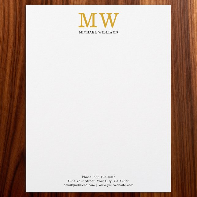 Membrete Iniciales de Monograma Personalizadas Elegantes de (Subido por el creador)