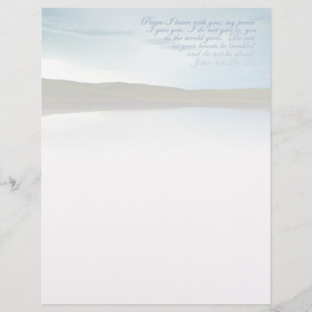 Membrete Inspirador de las Escrituras de Paz de John 14 (Anverso)