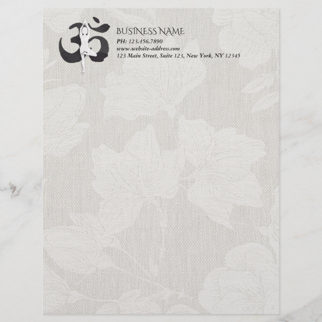 Membrete Instructor de YOGA Meditación de la acuarela Rótul (Anverso)