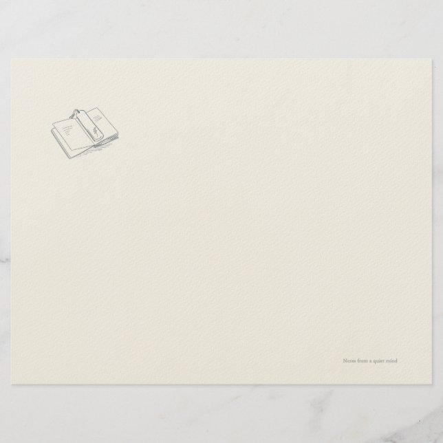 Membrete Introvert Minimalist Line Art Letterhead  (Anverso)