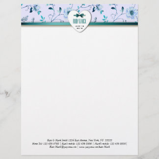 Membrete Invitación a la Boda Floral RománticaCharm
