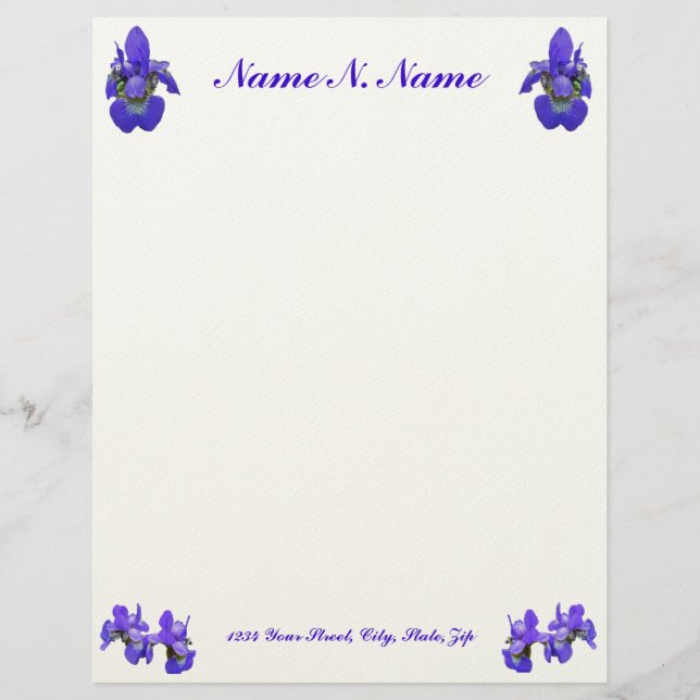 Membrete Iris Letterhead siberiana (Anverso)
