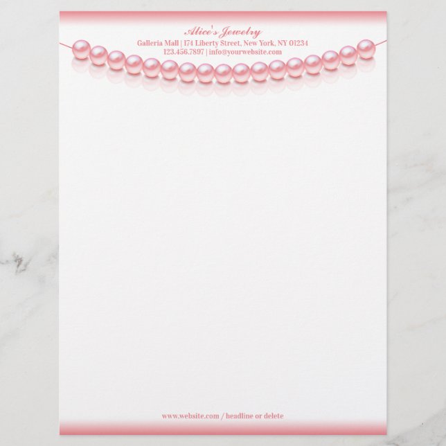 Membrete Jewelry Pearl Letterhead (Anverso)