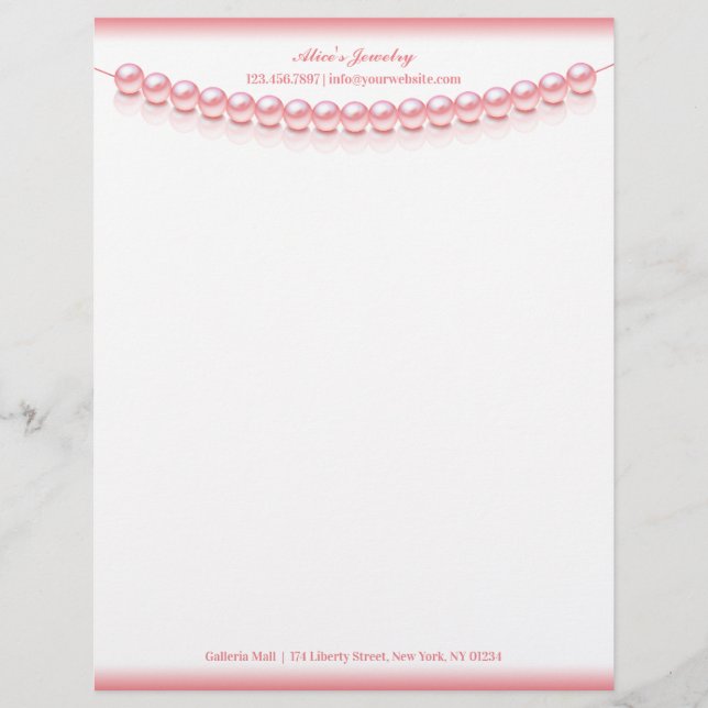 Membrete Jewelry Pearl Letterhead (Anverso)