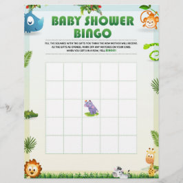 Membrete Juego Baby Shower Bingo Baby Shower [tema animal]