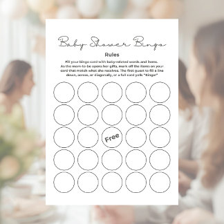 Membrete Juego de Bingo de Regalos para Baby Shower