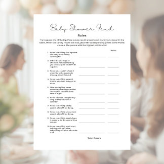Membrete Juego de disputa de baby shower con respuestas