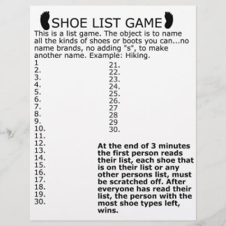 MEMBRETE   JUEGO DE LISTA DE ZAPATOS