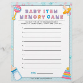 Membrete Juego de memoria de elementos del bebé [Baby Basic