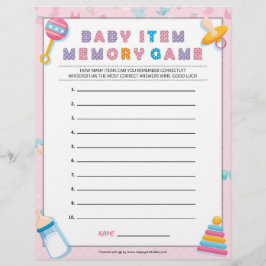 Membrete Juego de memoria de elementos del bebé [Baby Basic