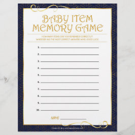 Membrete Juego de memoria para el elemento del bebé [Golden