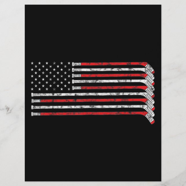 Membrete Jugador de hockey con bandera de EE.UU. (Anverso)