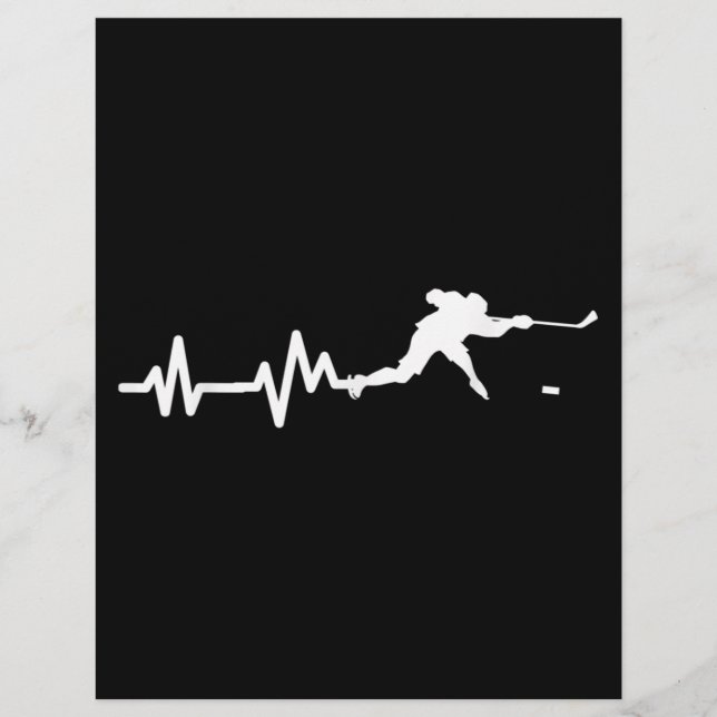 Membrete Jugador de hockey Hearbeat Hockey sobre hielo (Anverso)
