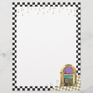 Membrete Jukebox y Music Notes Letterhead