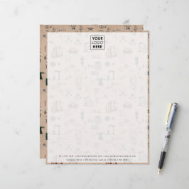 Membrete Kraft Científico Mecánico de Ingeniería Antigua