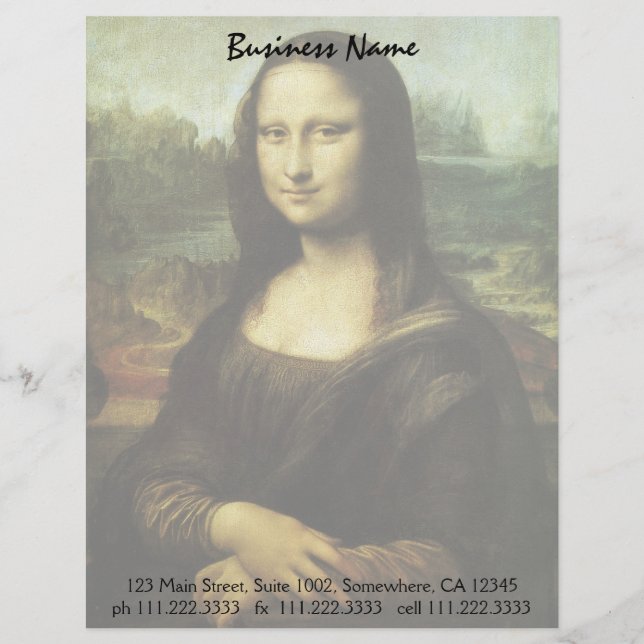 Membrete La Mona Lisa de Leonardo da Vinci (Anverso)