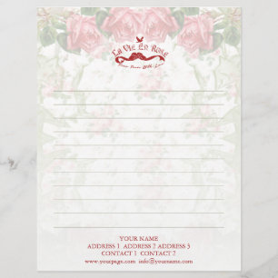Membrete La Vie En Rosa - Letterhead / Estacionaria