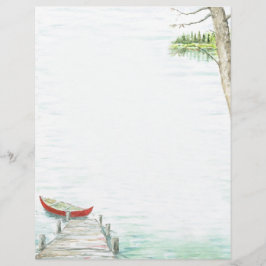 Membrete Lago Escenario y Acuarela de Canoa