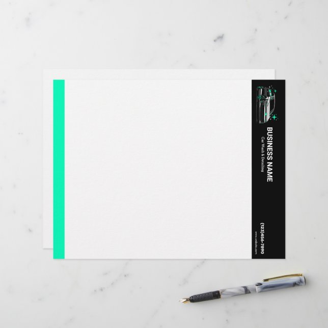 Membrete Lavado de Auto Móvil y Detallado Personalizado (Anverso/Reverso In Situ)