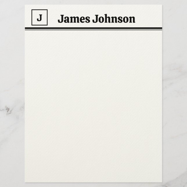 Membrete Lavender Black Retro Bold Serif Desk Name Plate (Anverso)