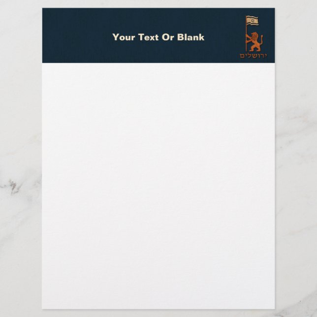 Membrete León del Día de Jerusalén con bandera (Anverso)