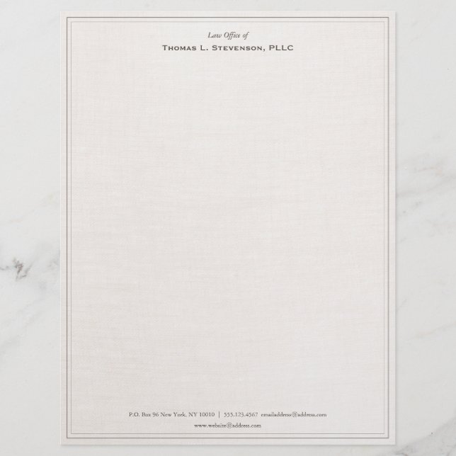 Membrete Leterhead Beige Profesional Tradicional Elegante (Anverso)