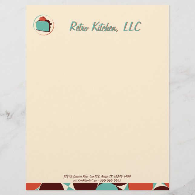 Membrete Leterhead de cocina retro (Anverso)