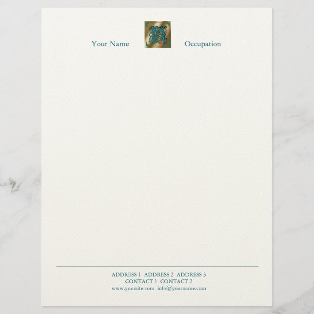 Membrete Letra antigua N - Letterhead (Anverso)