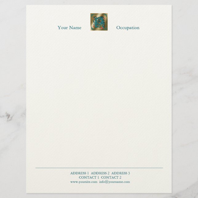 Membrete Letra antigua P - Letterhead (Anverso)