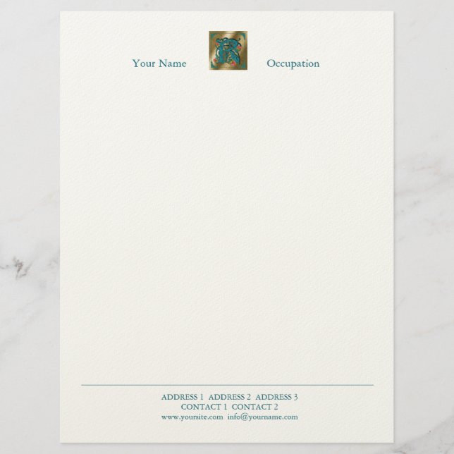 Membrete Letra antigua R - Letterhead (Anverso)