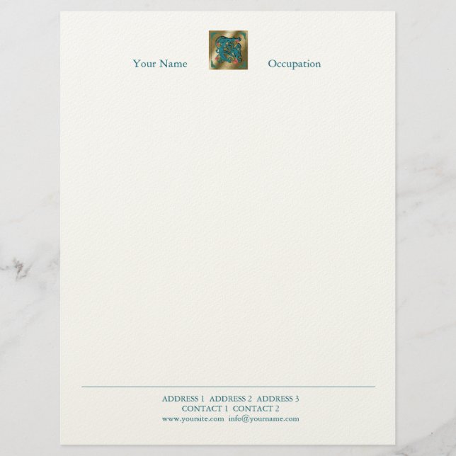 Membrete Letra antigua T - Letterhead (Anverso)