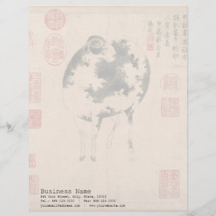 Membrete Letra china odíaca del año lunar de cabra trenzada