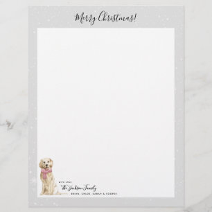 Membrete Letra del navidad del día de fiesta del perro del