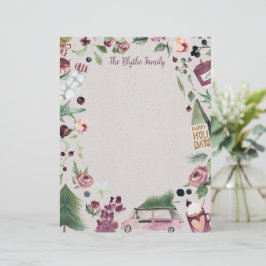 Membrete Letra Plum Happy Navidades