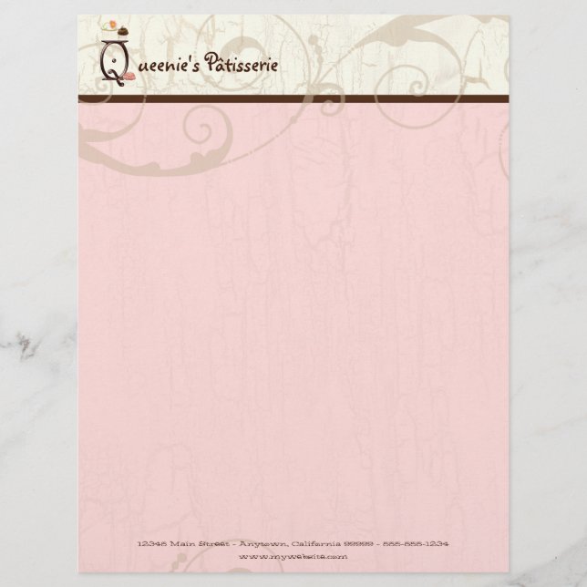Membrete Letra Q Cupakes Business Lethead (Anverso)
