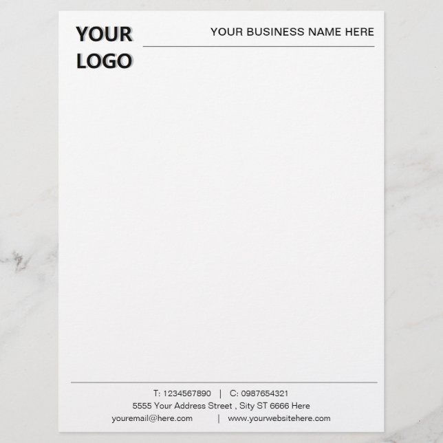 Membrete Letras comerciales de personalizado Información de (Anverso)