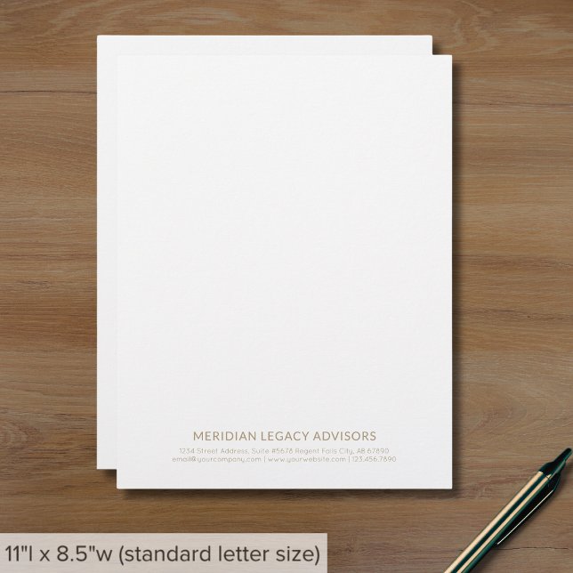 Membrete Letras comerciales simples en blanco y dorado (Subido por el creador)