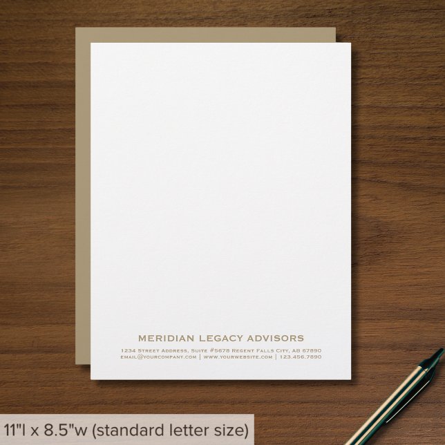 Membrete Letras comerciales simples en blanco y dorado (Subido por el creador)